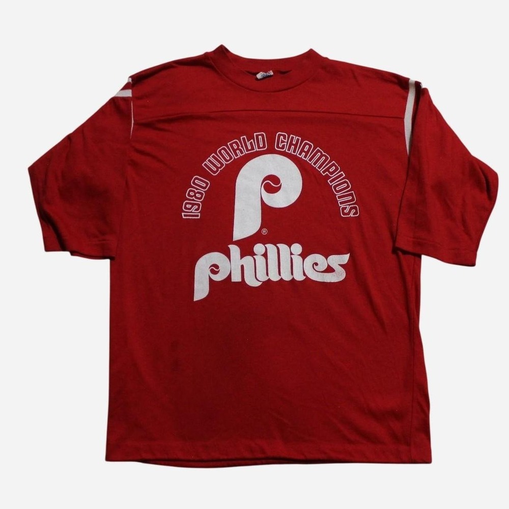 Mens Vintage 80s Streetwear Sportswear Phillies Champions Raglan Style Shirt